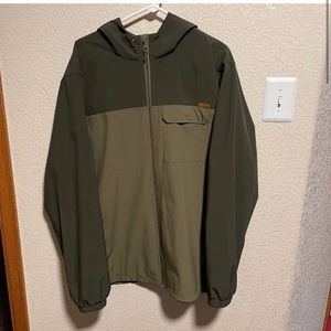 Voyager- Men’s GreEN Color Block Water Resistant Rain Jacket, Size XXL